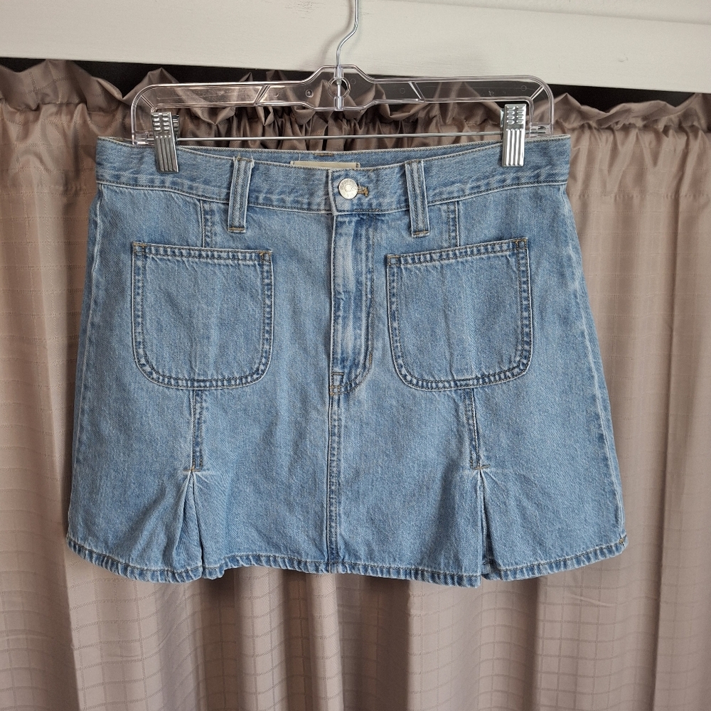 Madewell Light Wash Denim Mini Skirt with Pockets Size 27